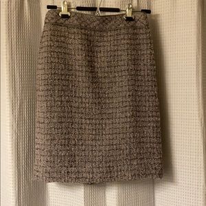 J Crew metallic boucle skirt